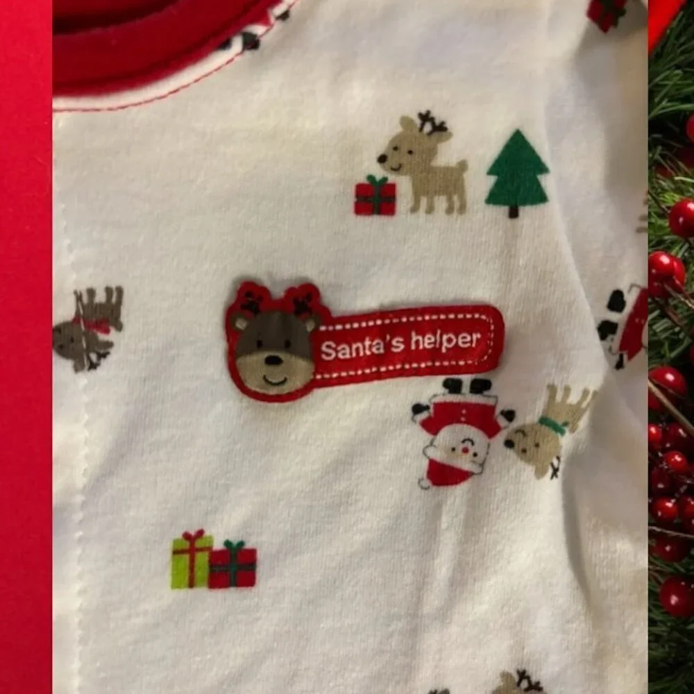 Carter's, Made With Love, Santa's Helper Christmas Bodysuit Footie
